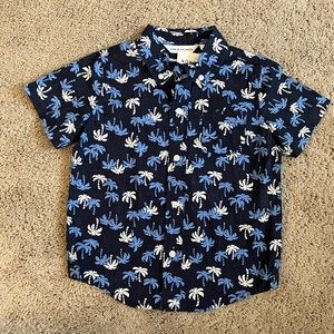 NWT Janie & Jack Navy 🌴 Palm Tree Button Down Shirt